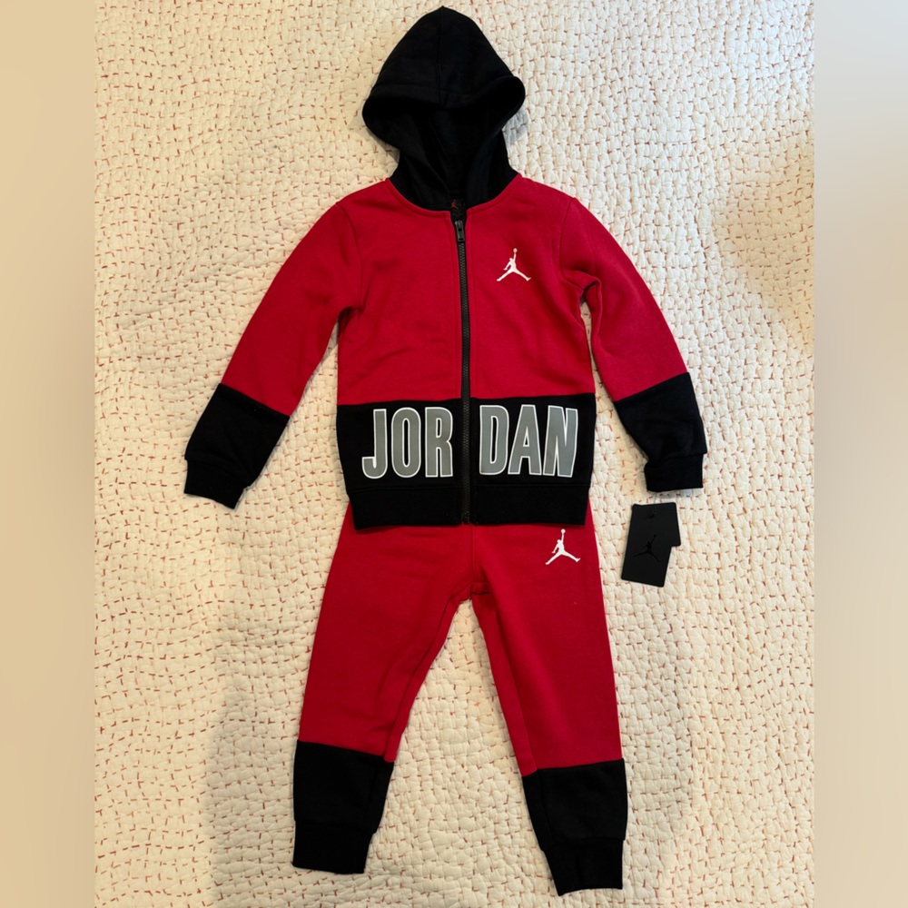 Jordan Red and Black Kids Matching Set